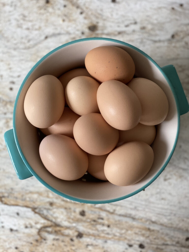 bowl of farm fresh eggs
